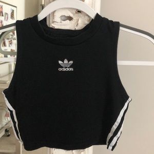 adidas cropped tee (black and white)
